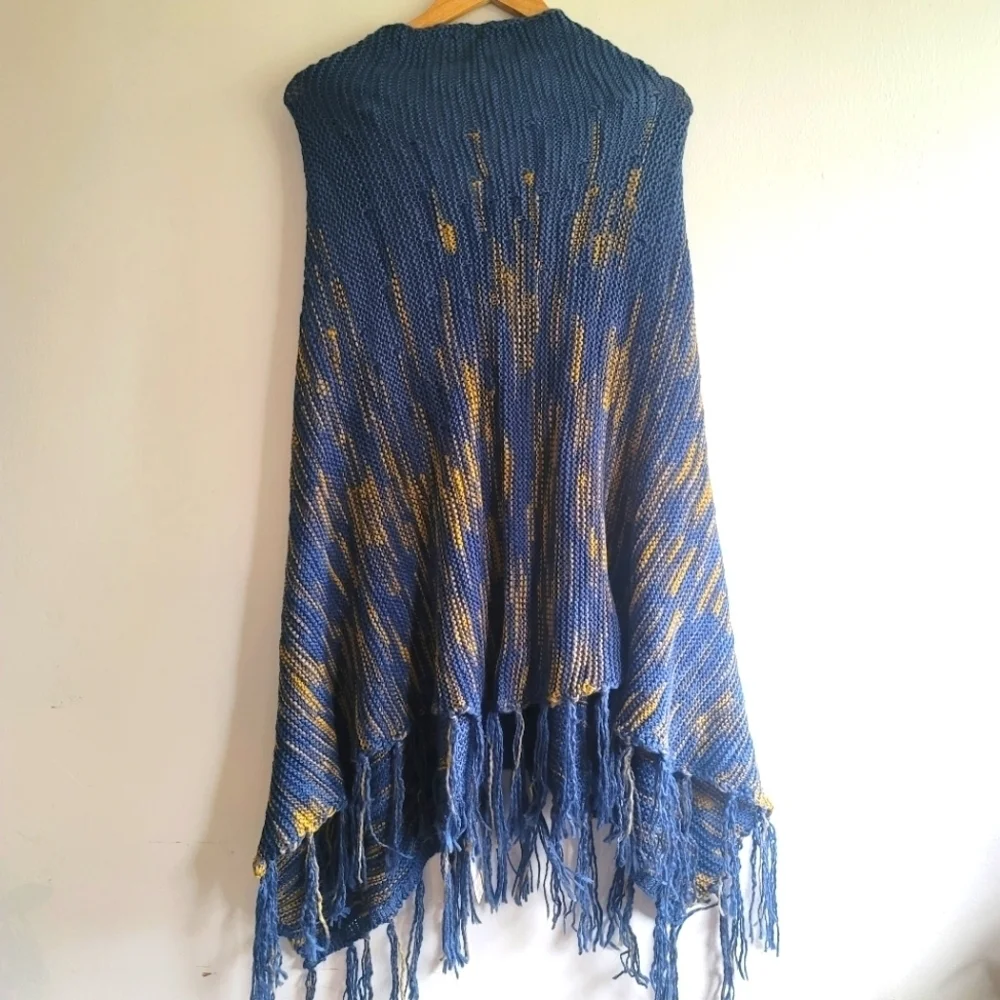 Lularoe, Mimi Shawl, Blue and Marigold,‎ One Size